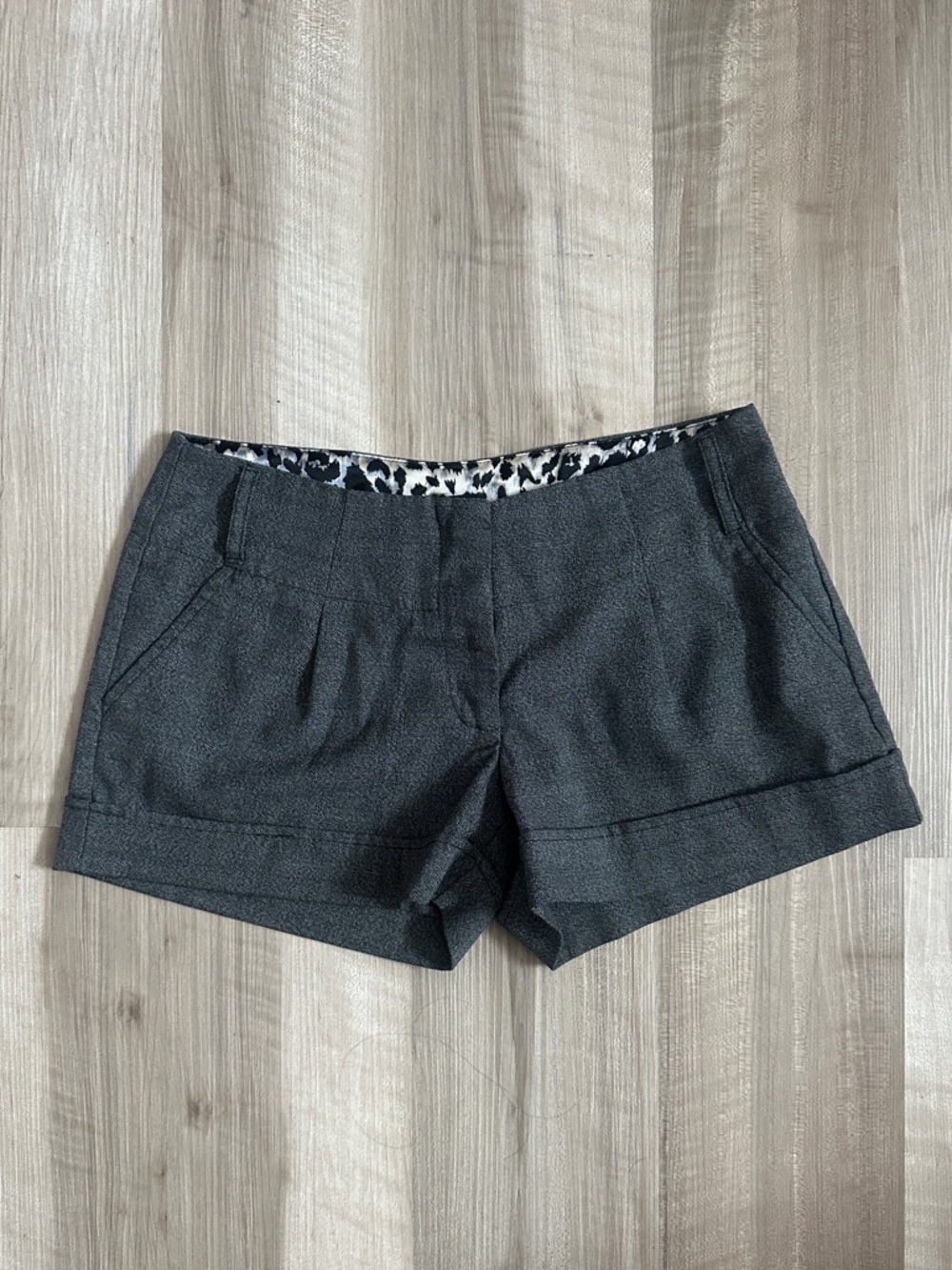 High-Rise Charcoal Gray Women's Dress Shorts